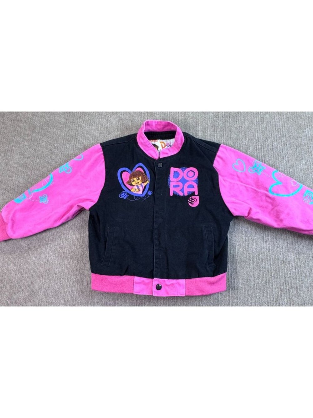 Nickelodeon Dora The Explorer Girl 6 JH Design Twill Snap Varsity Jacket 2015